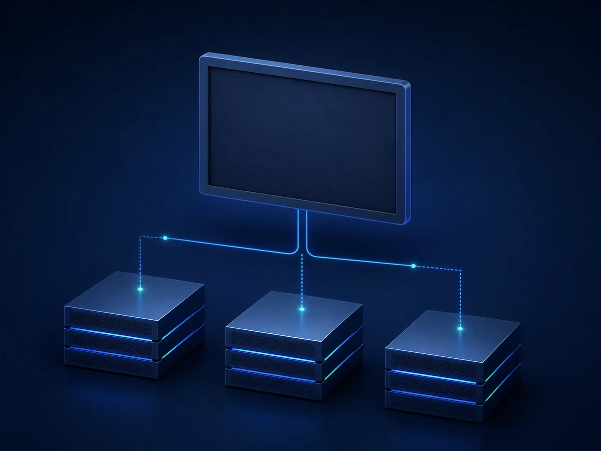 KVM & Remote Management editorial infrastructure illustration