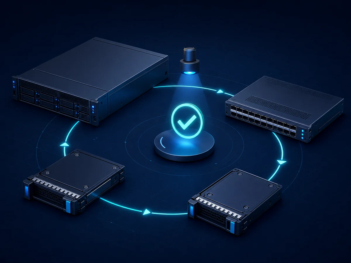 Lifecycle & Recertified Hardware editorial infrastructure illustration