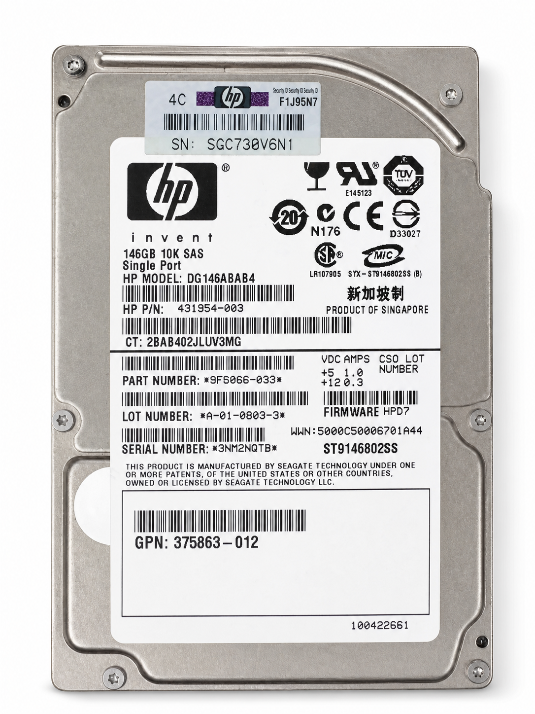 HPE DG0146FAMWL 146GB SAS 2.5-inch Enterprise HDD