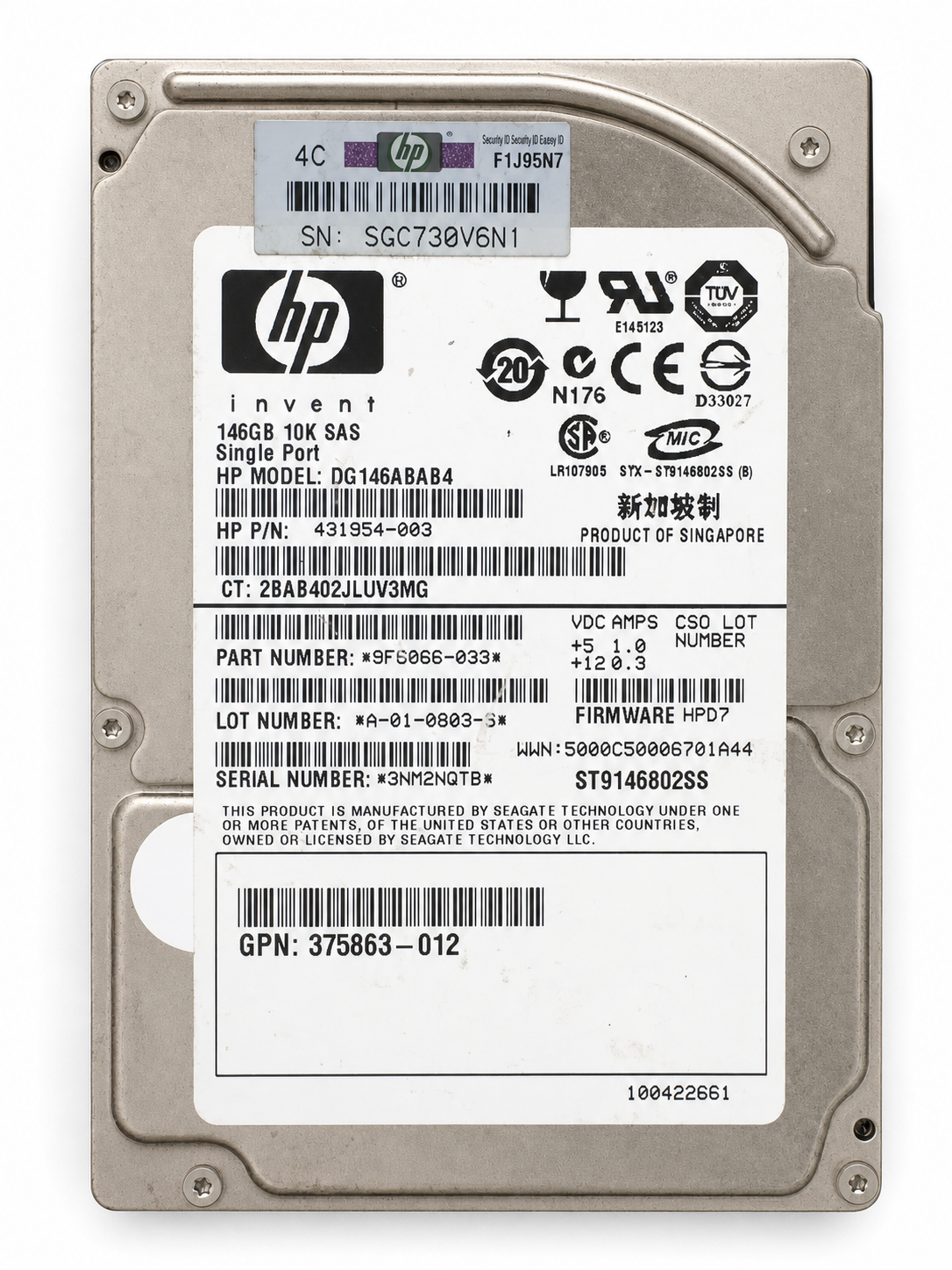 HPE DG0146FARVU 146GB SAS 2.5-inch Enterprise HDD